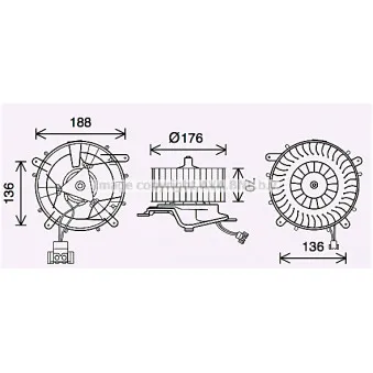 Moteur électrique, pulseur d'air habitacle AVA QUALITY COOLING MS8689
