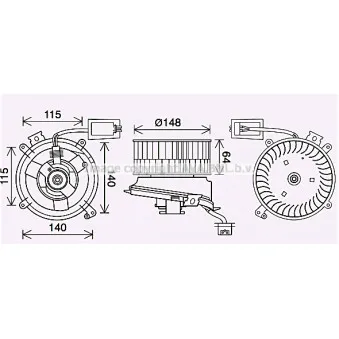 Moteur électrique, pulseur d'air habitacle AVA QUALITY COOLING MS8702
