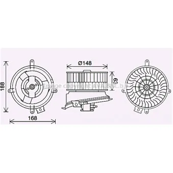 Moteur électrique, pulseur d'air habitacle AVA QUALITY COOLING MS8711