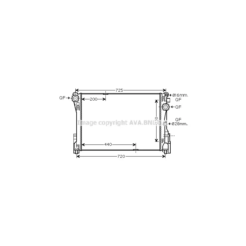 Radiateur, refroidissement du moteur AVA QUALITY COOLING MSA2575