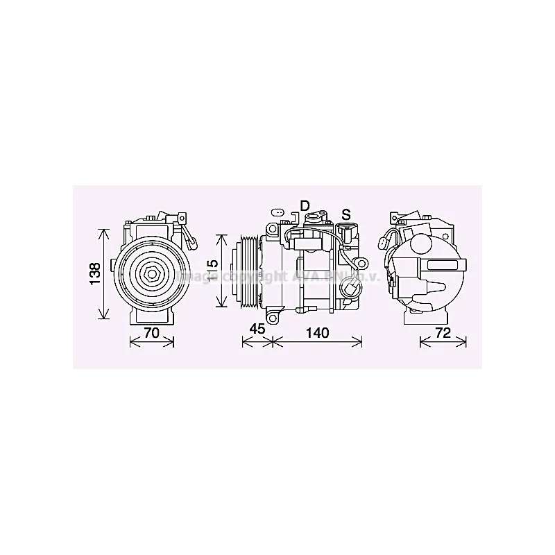 Compresseur, climatisation AVA QUALITY COOLING MSAK710