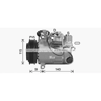 Compresseur, climatisation AVA QUALITY COOLING MSAK759