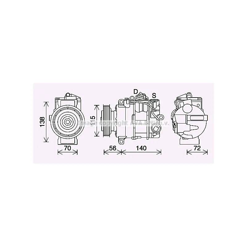 Compresseur, climatisation AVA QUALITY COOLING MSK704