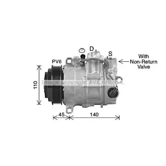 Compresseur, climatisation AVA QUALITY COOLING MSK756