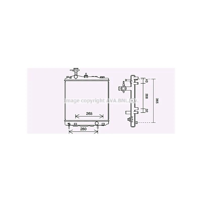 Radiateur, refroidissement du moteur AVA QUALITY COOLING MT2266