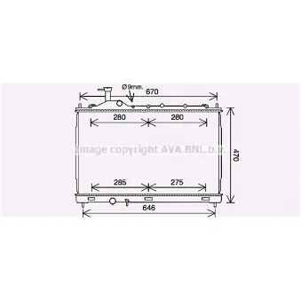 Radiateur, refroidissement du moteur AVA QUALITY COOLING MT2268
