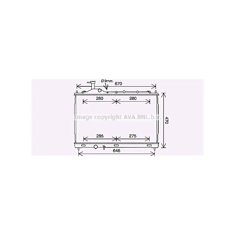 Radiateur, refroidissement du moteur AVA QUALITY COOLING MT2268