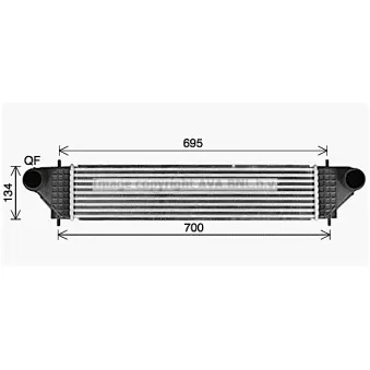 Intercooler, échangeur AVA QUALITY COOLING MT4277
