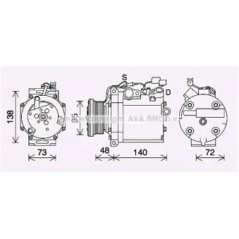 Compresseur, climatisation AVA QUALITY COOLING MTAK267