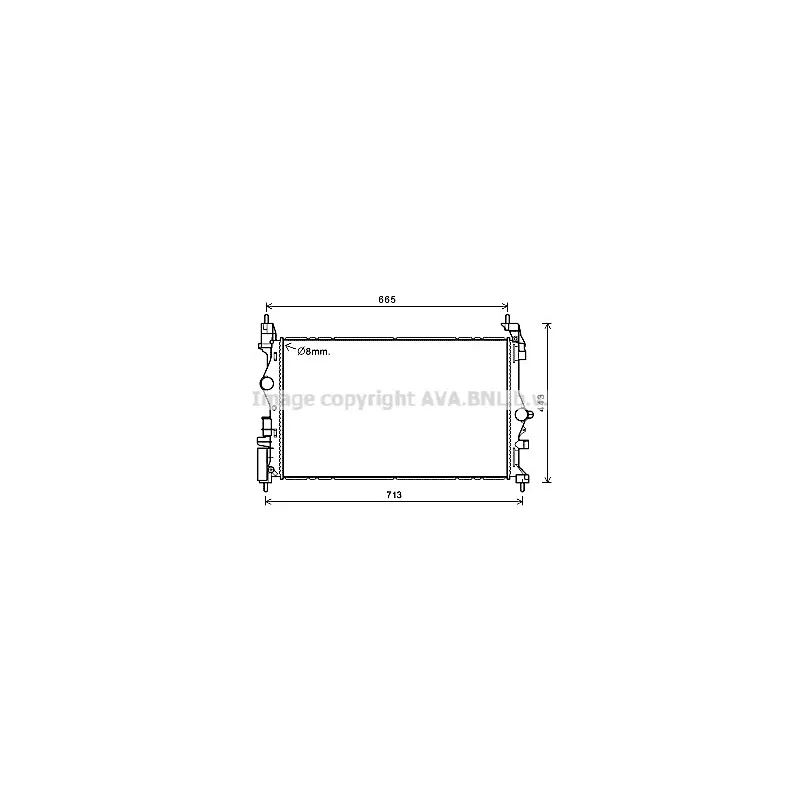 Radiateur, refroidissement du moteur AVA QUALITY COOLING OL2682