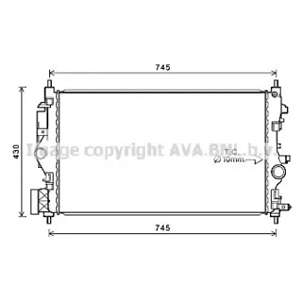 Radiateur, refroidissement du moteur AVA QUALITY COOLING OL2683
