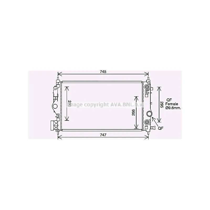 Radiateur, refroidissement du moteur AVA QUALITY COOLING OL2687