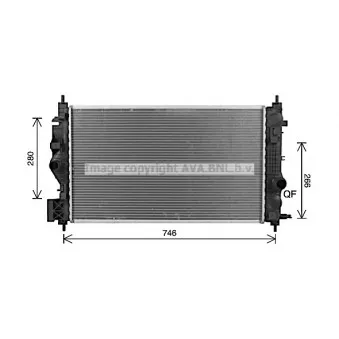 Radiateur, refroidissement du moteur AVA QUALITY COOLING OL2701