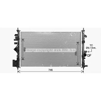 Radiateur, refroidissement du moteur AVA QUALITY COOLING OL2731