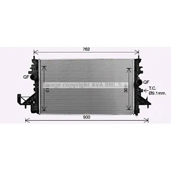 Radiateur, refroidissement du moteur AVA QUALITY COOLING OL2743