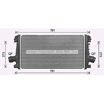 Intercooler, échangeur AVA QUALITY COOLING OL4722