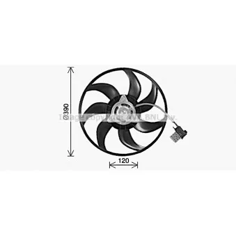 Ventilateur, refroidissement du moteur AVA QUALITY COOLING OL7714