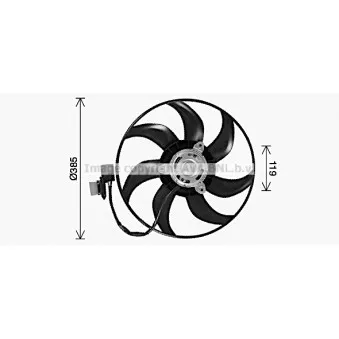 Ventilateur, refroidissement du moteur AVA QUALITY COOLING OL7730