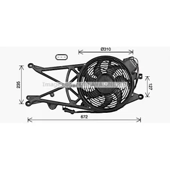 Ventilateur, refroidissement du moteur AVA QUALITY COOLING OL7738