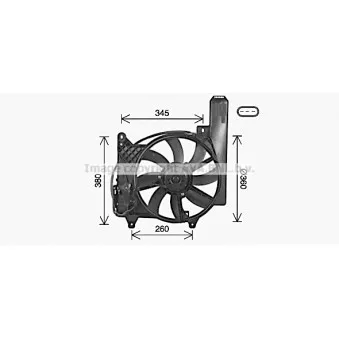 Ventilateur, refroidissement du moteur AVA QUALITY COOLING OL7744