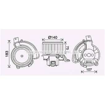 Moteur électrique, pulseur d'air habitacle AVA QUALITY COOLING OL8689
