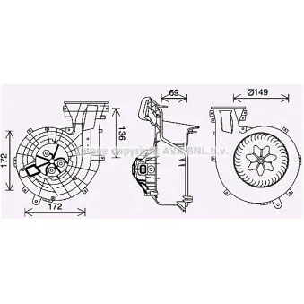 Moteur électrique, pulseur d'air habitacle AVA QUALITY COOLING OL8693