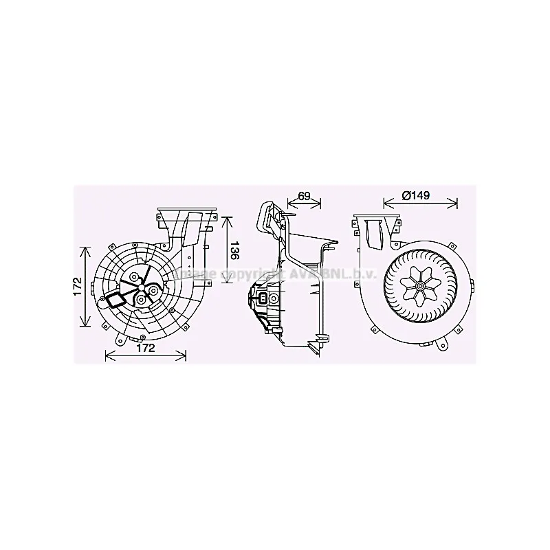 Moteur électrique, pulseur d'air habitacle AVA QUALITY COOLING OL8693