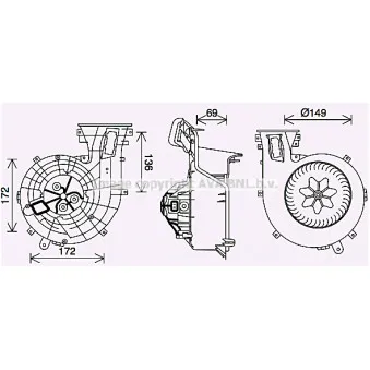 Moteur électrique, pulseur d'air habitacle AVA QUALITY COOLING OL8694