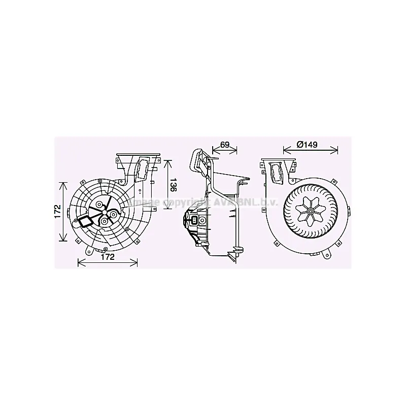 Moteur électrique, pulseur d'air habitacle AVA QUALITY COOLING OL8694