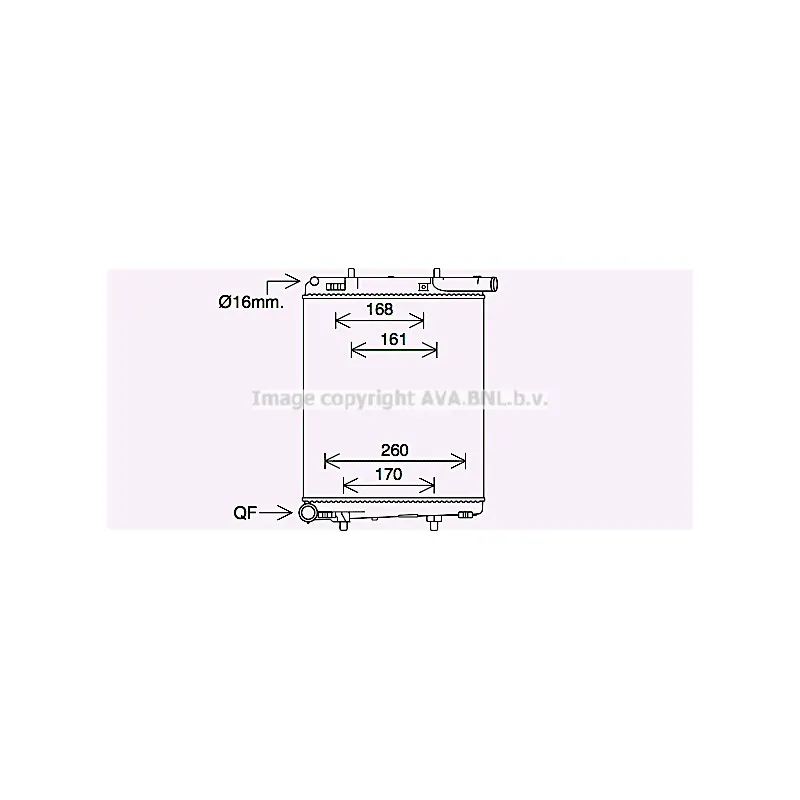 Radiateur, refroidissement du moteur AVA QUALITY COOLING PE2411