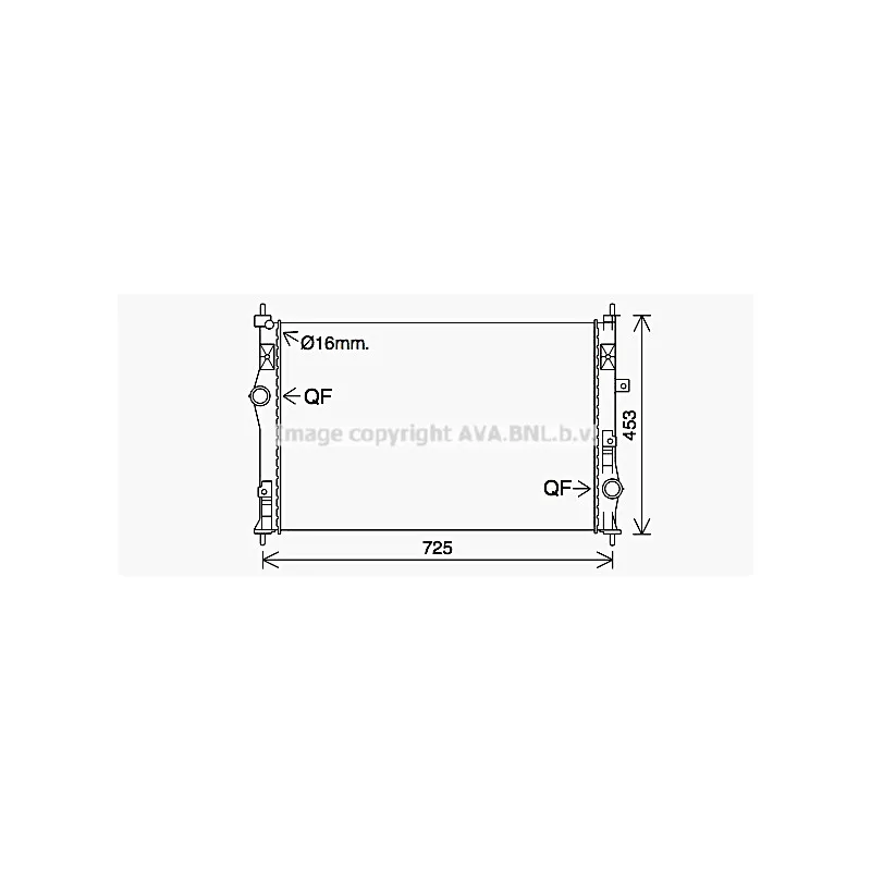 Radiateur, refroidissement du moteur AVA QUALITY COOLING PE2412
