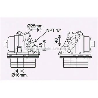 Boîtier, filtre à huile AVA QUALITY COOLING PE3400H