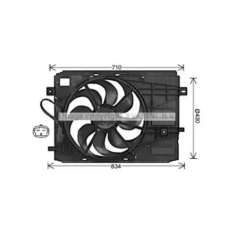 Ventilateur, refroidissement du moteur AVA QUALITY COOLING PE7561