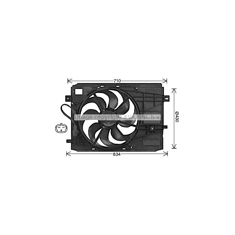 Ventilateur, refroidissement du moteur AVA QUALITY COOLING PE7561