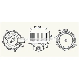Moteur électrique, pulseur d'air habitacle AVA QUALITY COOLING PE8406