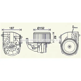 Moteur électrique, pulseur d'air habitacle AVA QUALITY COOLING PE8414