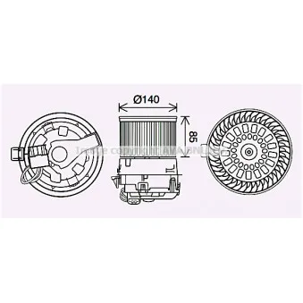 Moteur électrique, pulseur d'air habitacle AVA QUALITY COOLING PE8558