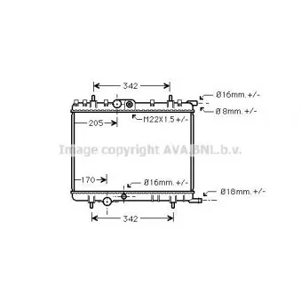 Radiateur, refroidissement du moteur AVA QUALITY COOLING PEA2300