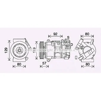 Compresseur, climatisation AVA QUALITY COOLING PEAK408