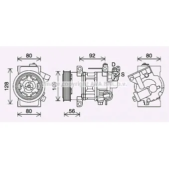 Compresseur, climatisation AVA QUALITY COOLING PEAK418