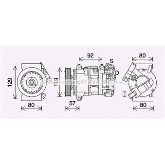 Compresseur, climatisation AVA QUALITY COOLING PEK408