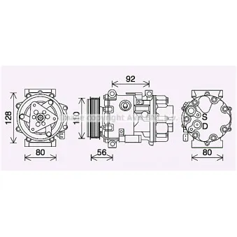 Compresseur, climatisation AVA QUALITY COOLING PEK415