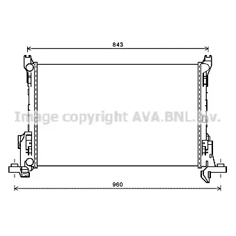 Radiateur, refroidissement du moteur AVA QUALITY COOLING RT2623