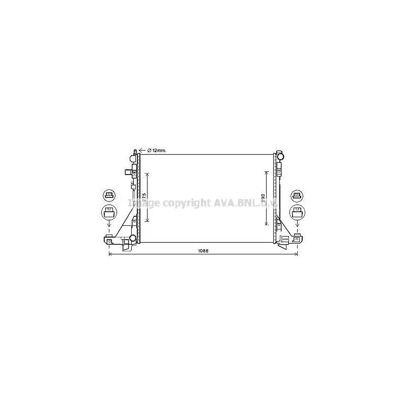 Radiateur, refroidissement du moteur AVA QUALITY COOLING RT2643
