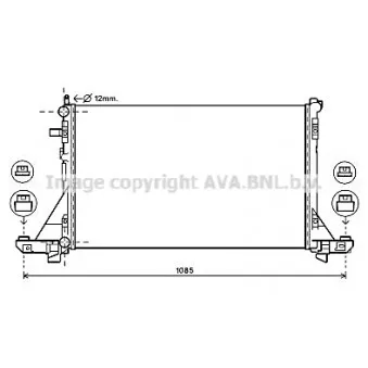 Radiateur, refroidissement du moteur AVA QUALITY COOLING RT2644