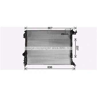 Radiateur, refroidissement du moteur AVA QUALITY COOLING RT2645