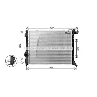 Radiateur, refroidissement du moteur AVA QUALITY COOLING RT2647