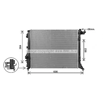 Radiateur, refroidissement du moteur AVA QUALITY COOLING RT2648