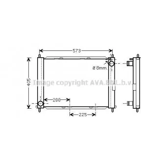 Radiateur, refroidissement du moteur AVA QUALITY COOLING RT2652