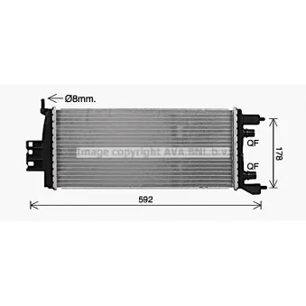 Radiateur, refroidissement du moteur AVA QUALITY COOLING RT2681